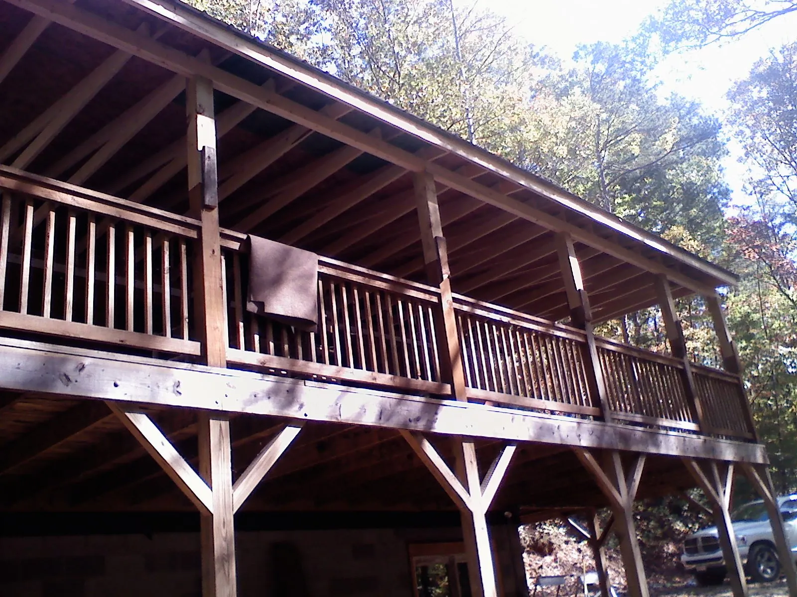 Timber framing under a new elevated porch and deck — Roof Leak Repair in Feeding Hills by Roofing Brothers